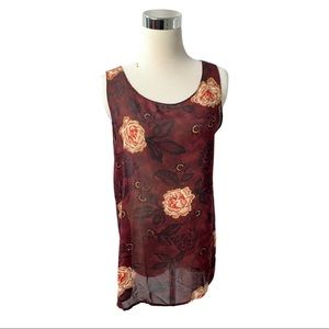 Carole Little Sheer Floral Tank